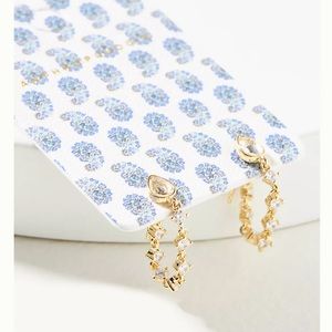 Anthropologie Raindrop Chain Hoop Earrings